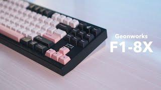 F1-8X Custom Keyboard by Geonworks Build (Polaris Gray Switches, GMK Olivia Keycap Set)