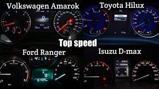 Volkswagen Amarok Vs Ford Ranger Toyota Hilux Vs Isuzu D-max top speed comparison / top speed