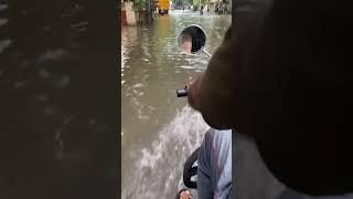 Majestic Royal Enfield Classic 350 wading through knee deep water