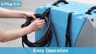 LUKO 180 PPD Commercial Dehumidifier with Pump Drain Hose for Basements Warehouse & Job Sites