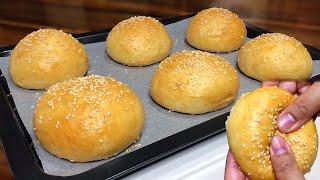 NO-KNEAD BURGER BUNS | Eggless Recipe | Make soft Burger buns the easy way