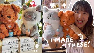 I MADE PLUSHIES  Meet Sesame the Kitty and Boba the Puppy!!