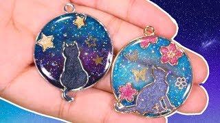 Starry Night & Cherry Blossom Kitty Cat Charms | Watch Me UV Resin