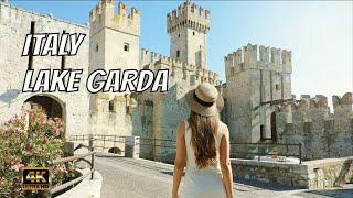 Lake Garda, Italy  4K: Sirmione and Scaligero Castle Scenic Views