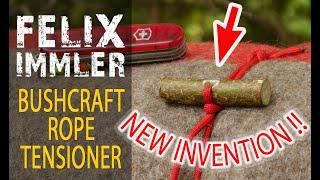 DIY Rope Tensioning System - Super easy 3 minutes project - New invention - Bushcraft Rope Tensioner