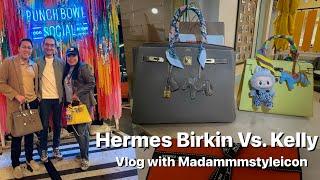 Hermes Birkin 35 Vs Kelly 28 Comparison | Punch Bowl Social and Pop mart Vlog with @MadamMMStyleIcon