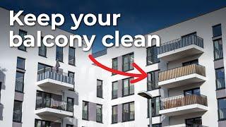 How to clean your apartment/condo balcony without a hose/bucket mop (renter-friendly)