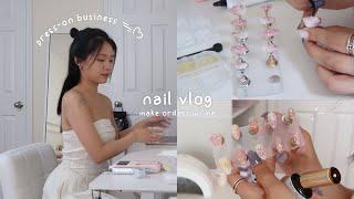 NAIL VLOG : day in the life of a press-on nail tech