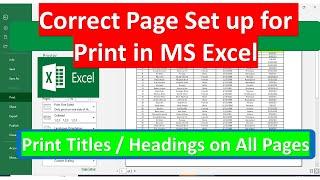 Excel Print Page Setup | Useful Printing Tips for MS Excel | Perfect Print Page Setup in Excel