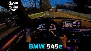2021 BMW 545e xDrive Sedan Plug-In Hybrid 394 HP NIGHT POV TEST DRIVE
