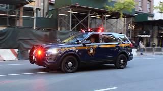 New York State Police Troopers March In The 2018 Veterans Day Parade In Manhattan, New York.