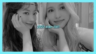 my 2023 k-pop stan list (75+ artists)