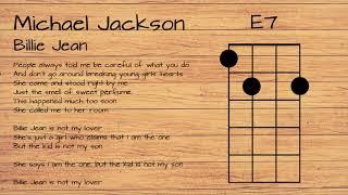 Michael Jackson - Billie Jean UKULELE TUTORIAL W/ LYRICS