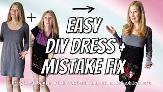 Thrift Flip: An easy DIY Dress Refashion + my quick fix for sewing mistakes