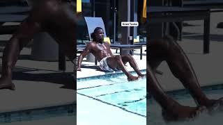 Try this Ab shredder pool side Ab routine #fitness #ytshorts #abs #summervibes