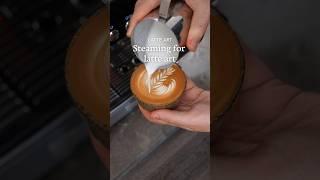 How to steam milk for latte art #coffee #coffeeart #barista #latteartist