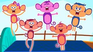 Five Little Monkeys  + More Nursery Rhymes For Kids By Captain Discovery