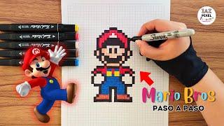 Como pintar a MARIO BROS en PIXEL ART – Tutorial paso a paso #pixelart #mariobros