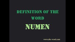 Definition of the word "Numen"