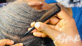 ATTENTIVE SCALP CHECK WITH RAT TAIL COMB || ASMR