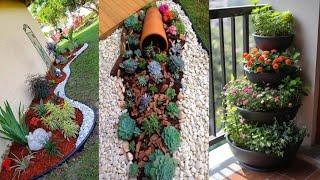 Beautiful small Corner Rock Garden ideas/Modern garden decor ideas/backyard garden decoration ideas