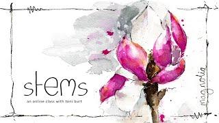 "stems" online floral watercolour class