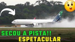 Boeing 767-316F da LATAM Cargo pousando na pista molhada do Aeroporto de Manaus!!