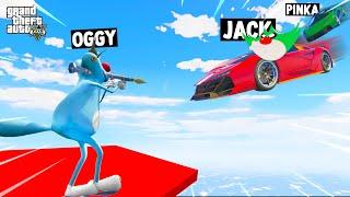 OGGY AND JACK PLAYING RPG VS CAR CHALLENGE (GTA 5 Funny Moments)