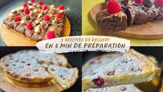 2 Express Cakes in 5 Minutes: Raspberry Tart & Brownies for a Last Minute Snack!