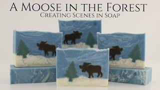 A Moose in a Snowy Forest: Cold Process Soap Design