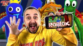 ПАПА РОБ ИГРАЕТ В РАДУЖНЫЕ ДРУЗЬЯ В РОБЛОКС! СИНИЙ АТАКУЕТ В ROBLOX RAINBOW FRIENDS!