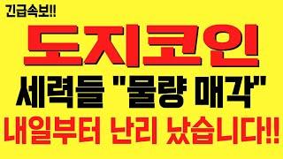 [도지코인] 세력들 "물량 매각" 내일부터 난리 났습니다!! #도지코인 #도지코인전망 #도지코인목표가 #도지코인분석 #도지코인대응 #도지코인호재