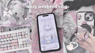 𝒗𝒍𝒐𝒈 | chill weekend unboxing ₊ cute iPhone case CASEBANG, MD Widgets, white headset FIFINE H6 etc