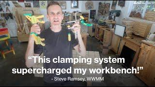 MatchFit Grr-rip Clamps - "This clamping system supercharged my workbench!" - Steve Ramsey, WWMM