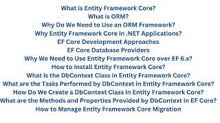 Entity Framework Core Introduction and Environment Setup - Day 1 - Dot Net Tutorials