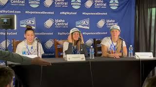 Montana State's Esmeralda Morales, Tricia Binford, Marah Dykstra on Big Sky championship win