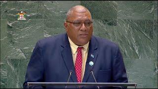 Fiji's President delivers Fiji's statement at the Summit of the Future Plenary segment.