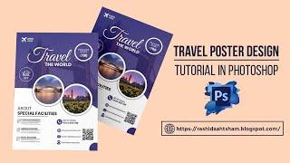 Design Poster Template in Photoshop for Travel Agency | Photoshop Tutorials