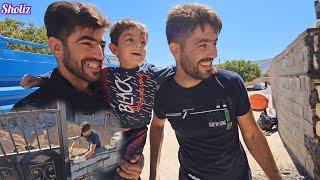 Visiting Sajjad and Narges' Mother and Completing the Courtyard Door with New Building Materials ️