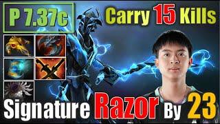 Linked and Fight Razor 23 Carry 15 Kills #dota2 #gameplay4k #patch737c