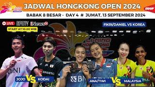 Jadwal Hongkong Open 2024 hari ini, day4 ~ Ana/Tiwi vs Malaysia ~ Jojo vs Kodai | Babak 8 Besar