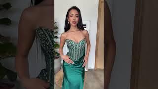 Emerald strapless corset dress #CDS538 #greendress #formaldress #prom