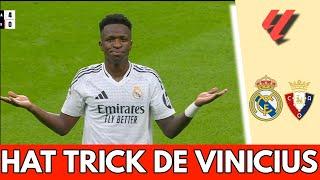 HAT TRICK DE VINICIUS para el 4-0 del REAL MADRID vs Osasuna. La gente grita BALÓN DE ORO | La Liga