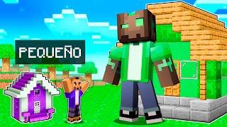 Trolero vs Hardy Batalla de Construcción de LA CASA MÁS PEQUEÑA en Minecraft!