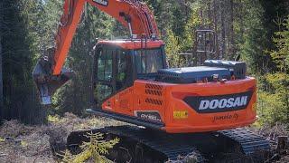 Jameko Oy:n Doosan DX160LC-5 HT muokkaamassa