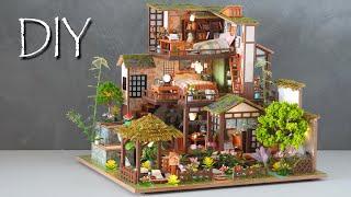 [4K] Bamboo Spring Courtyard || DIY Miniature Dollhouse Kit - Relaxing Satisfying Video