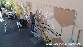 New Mexico United Soccer Mural at #ImagineABQ 2023 - Aerial Drone Video by United Aerial Service LLC