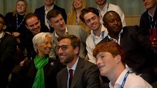 ECB President Christine Lagarde visits Central Bank of Ireland