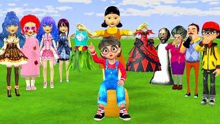 Scary Teacher 3D vs Squid Game Choose Princess Outfit Squid Game Doll Nice or Error 5 Time Challenge