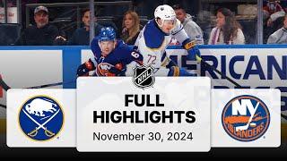 NHL Highlights | Sabres vs. Islanders - November 30, 2024